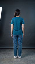 Teal Blue Basic T-Shirt for Women – 230 GSM Cotton Sinker Plain Crew Neck Tee