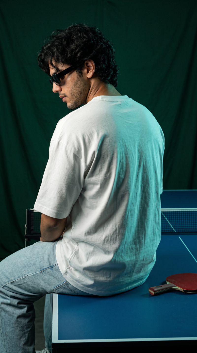 White Oversized T-Shirt — 240 GSM Cotton Terry Plain Drop Shoulder Tee