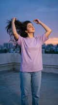 Lavender Oversized T-Shirt for Women – 240 GSM Cotton Terry Relaxed Fit Tee