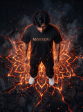 Rudra Oversized T-Shirt — Black 240 GSM Cotton Terry Back Print Graphic Tee